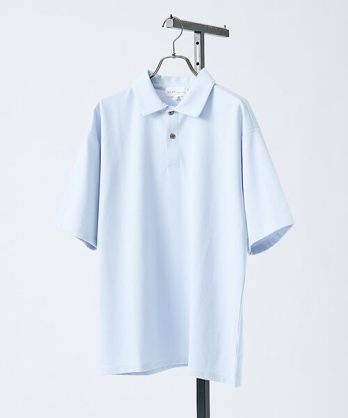 ABAHOUSE / アバハウス ポロシャツ | 【抗菌防臭/UVカット】シルケットポンチ 半袖ポロシャツ【予約】（サックスブルー）