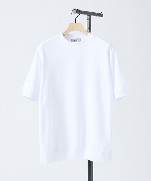 ABAHOUSE / アバハウス Tシャツ | 【SMART CLOSET/WEB限定】シルキータッチ モックネック 半袖Tシャ（ホワイト）