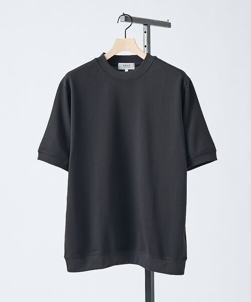 ABAHOUSE / アバハウス Tシャツ | 【SMART CLOSET/WEB限定】シルキータッチ モックネック 半袖Tシャ（ブラック）