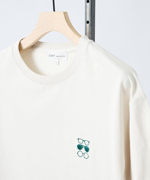 ABAHOUSE / アバハウス Tシャツ | 【アイコン刺繍】ボックスシルエット Tシャツ【予約】（グレージュ）