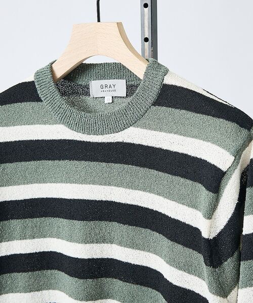 ABAHOUSE / アバハウス ニット・セーター | ブークレー マルチボーダー ニットTシャツ【予約】 | 詳細4