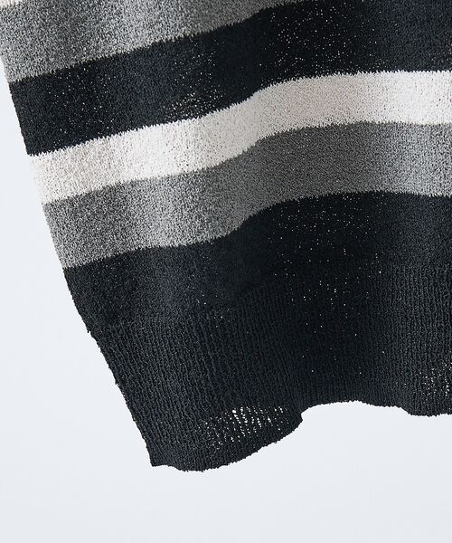 ABAHOUSE / アバハウス ニット・セーター | ブークレー マルチボーダー ニットTシャツ【予約】 | 詳細9