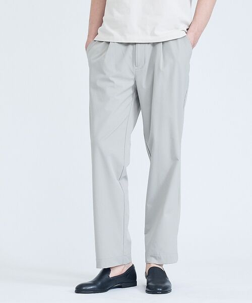 ABAHOUSE / アバハウス パンツ | 【ストレッチ/洗える】1タック イージー ワイドテーパードパンツ【予約】（グレージュ）