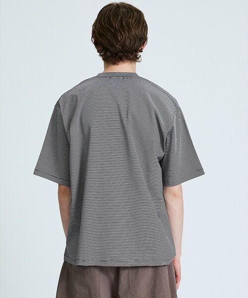 ABAHOUSE / アバハウス Tシャツ | コットンポンチ マイクロボーダー Tシャツ / オーバーサイズ | 詳細4