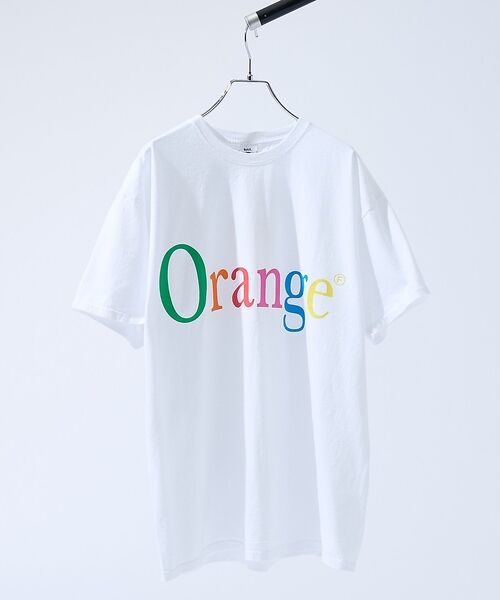 ABAHOUSE / アバハウス Tシャツ | 【byeA. / バイエー】NOT APPLE TEE ORANGE / ノット（ホワイト）