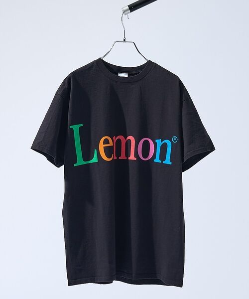 ABAHOUSE / アバハウス Tシャツ | 【byeA. / バイエー】NOT APPLE TEE LEMON / ノットア（ブラック）