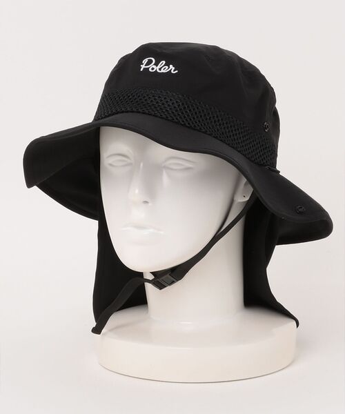 ABAHOUSE / アバハウス ハット | 【POLeR/ポーラー】SUNGUARD SURF HAT/サンガード付ハット（ブラック）