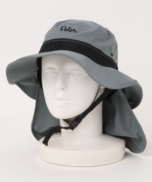 ABAHOUSE / アバハウス ハット | 【POLeR/ポーラー】SUNGUARD SURF HAT/サンガード付ハット（グレー）