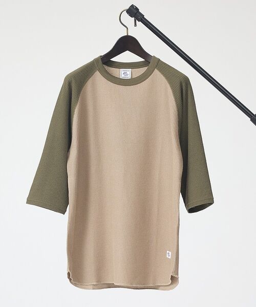 ABAHOUSE / アバハウス Tシャツ | 【JEMORGAN /ジェーイーモーガン 】ワッフルラグランスリーブ７分袖Tシャ（グリーン系その他1）