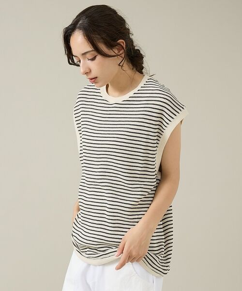 ABAHOUSE / アバハウス Tシャツ | 【JEMORGAN/ジェーイーモーガン】ワッフルボーダーベスト/ユニセックス/J | 詳細4