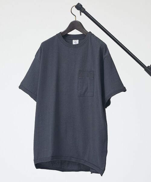 ABAHOUSE / アバハウス Tシャツ | 【JEMORGAN / ジェーイーモーガン】 天竺カットオフリブ半袖Ｔシャツ/ユ（ブラック）