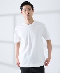 ABAHOUSE / アバハウス Tシャツ | 【SMART CLOSET】シルケット天竺 ワイドリブ Tシャツ / 接触冷感