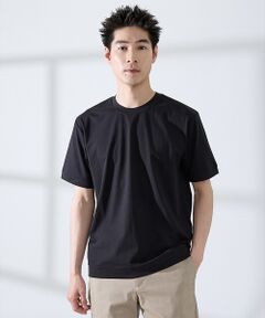ABAHOUSE / アバハウス Tシャツ | 【SMART CLOSET】シルケット天竺 ワイドリブ Tシャツ / 接触冷感