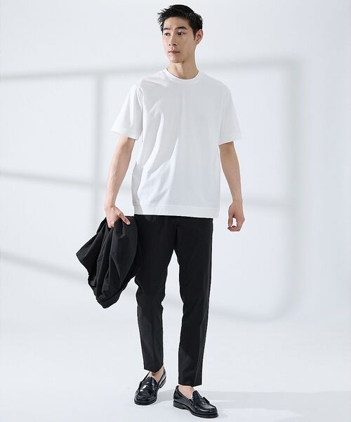 ABAHOUSE / アバハウス Tシャツ | 【SMART CLOSET】シルケット天竺 ワイドリブ Tシャツ / 接触冷感 | 詳細1