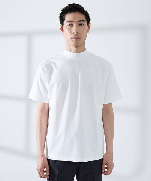 ABAHOUSE / アバハウス Tシャツ | 【SMART CLOSET/WEB限定】シルケット天竺 モックネック Tシャツ | 詳細1