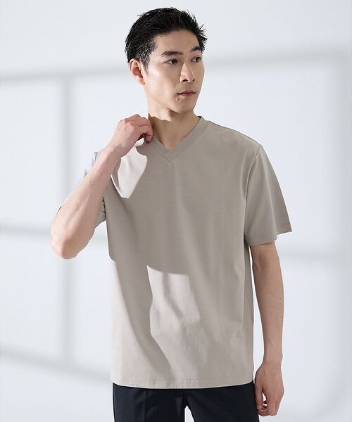 ABAHOUSE / アバハウス Tシャツ | 【SMART CLOSET/WEB限定】シルケット天竺 Vネック 半袖Tシャツ | 詳細9
