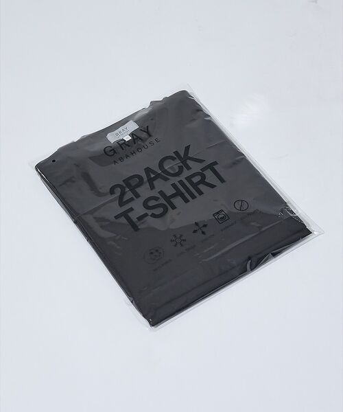 ABAHOUSE / アバハウス Tシャツ | 【SMART CLOSET/2枚セット】接触冷感 シルケット天竺 クルーネック（ブラック）