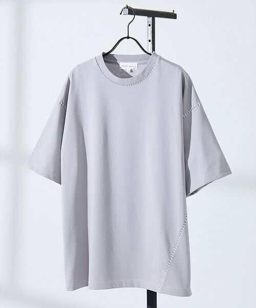 ABAHOUSE / アバハウス Tシャツ | ハンドステッチ 半袖Tシャツ(ライトグレー)