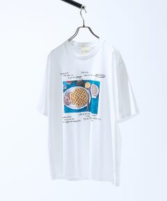 ABAHOUSE / アバハウス Tシャツ | WEEKEND BREAKFAST プリントTシャツ / オーバーサイズ/ LE