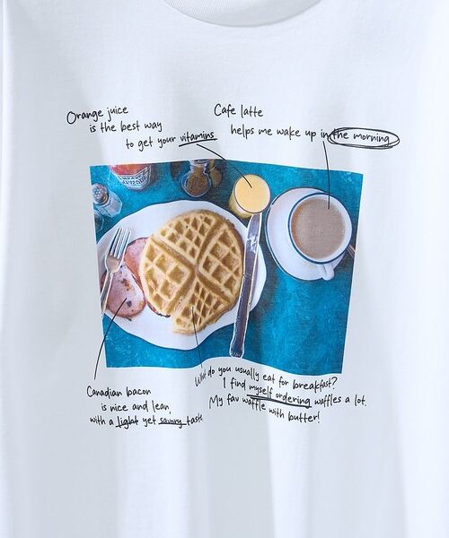 ABAHOUSE / アバハウス Tシャツ | WEEKEND BREAKFAST プリントTシャツ / オーバーサイズ/ LE | 詳細5