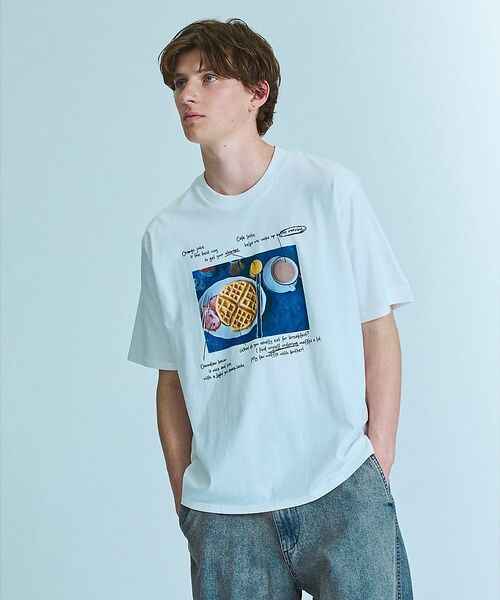 ABAHOUSE / アバハウス Tシャツ | WEEKEND BREAKFAST プリントTシャツ / オーバーサイズ/ LE | 詳細7