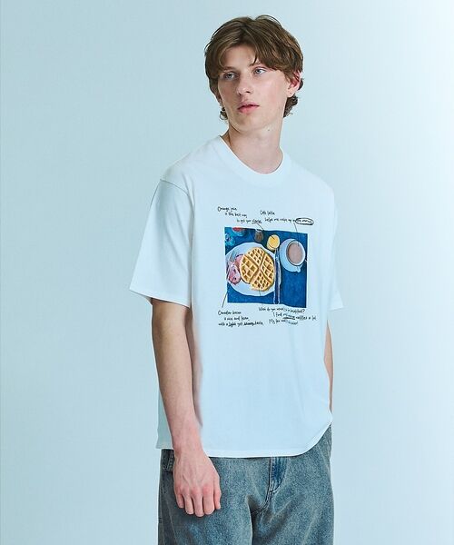 ABAHOUSE / アバハウス Tシャツ | WEEKEND BREAKFAST プリントTシャツ / オーバーサイズ/ LE | 詳細8