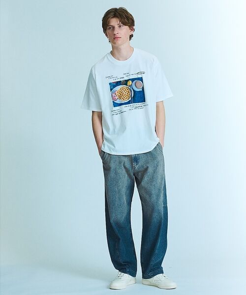 ABAHOUSE / アバハウス Tシャツ | WEEKEND BREAKFAST プリントTシャツ / オーバーサイズ/ LE | 詳細9