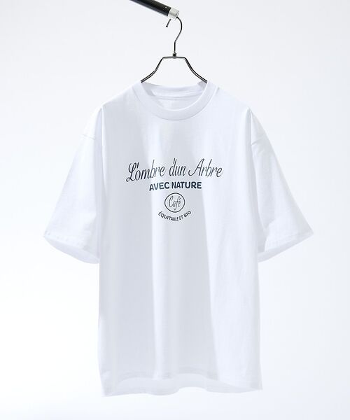 ABAHOUSE / アバハウス Tシャツ | SCENE GRAPHIC ロゴプリントTシャツ / リラックスフィット【予約】(ホワイト)