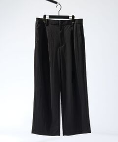 ABAHOUSE / アバハウス パンツ | ストレッチリネンブレンド　1プリーツワイドパンツ