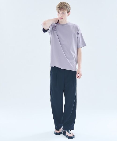ABAHOUSE / アバハウス パンツ | ストレッチリネンブレンド 1プリーツワイドパンツ | 詳細25