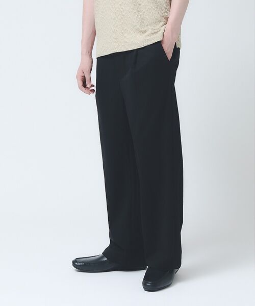 ABAHOUSE / アバハウス パンツ | ストレッチリネンブレンド 1プリーツワイドパンツ | 詳細26