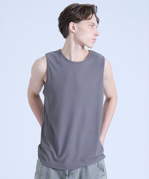 ABAHOUSE / アバハウス キャミソール・チューブトップ | ストレッチテレコ クルーネック タンクトップ | 詳細19