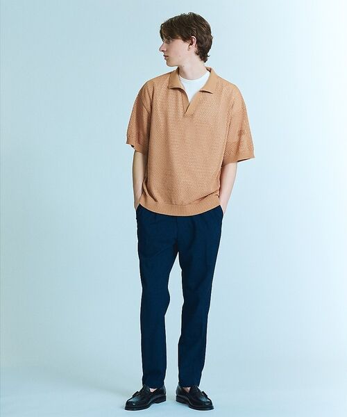 ABAHOUSE / アバハウス ポロシャツ | シアーメッシュ スキッパー ニットポロ | 詳細15