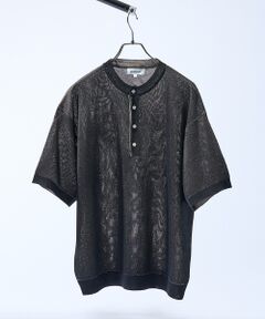 ABAHOUSE / アバハウス Tシャツ | ドライタッチ ヘンリーネック シアーニットTシャツ【予約】