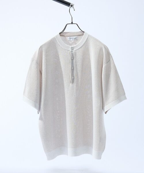 ABAHOUSE / アバハウス Tシャツ | ドライタッチ ヘンリーネック シアーニットTシャツ【予約】 | 詳細2