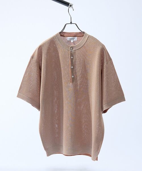 ABAHOUSE / アバハウス Tシャツ | ドライタッチ ヘンリーネック シアーニットTシャツ【予約】 | 詳細6