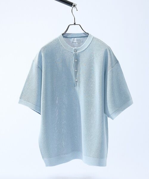 ABAHOUSE / アバハウス Tシャツ | ドライタッチ ヘンリーネック シアーニットTシャツ【予約】 | 詳細10