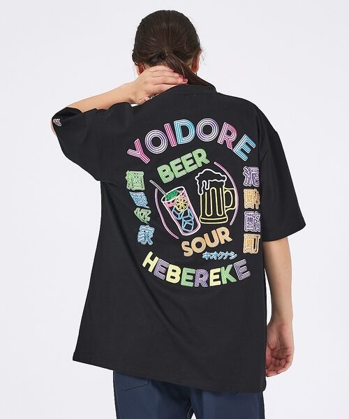 ABAHOUSE / アバハウス Tシャツ | 【YOIDORE/ヨイドレ 】刺繍MIX グラフィックプリント クルーネックTシ(ブラック系その他3)