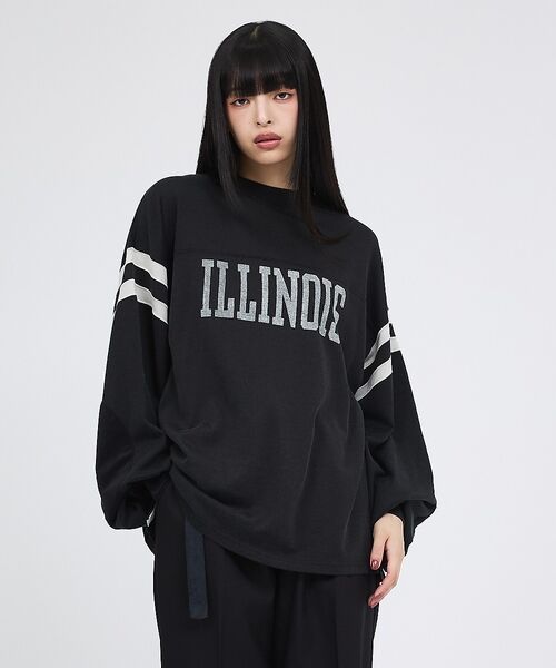 ABAHOUSE / アバハウス Tシャツ | 【REMI RELIEF / レミレリーフ】 IL LINOIS / 長袖Tシャ（チャコールグレー）