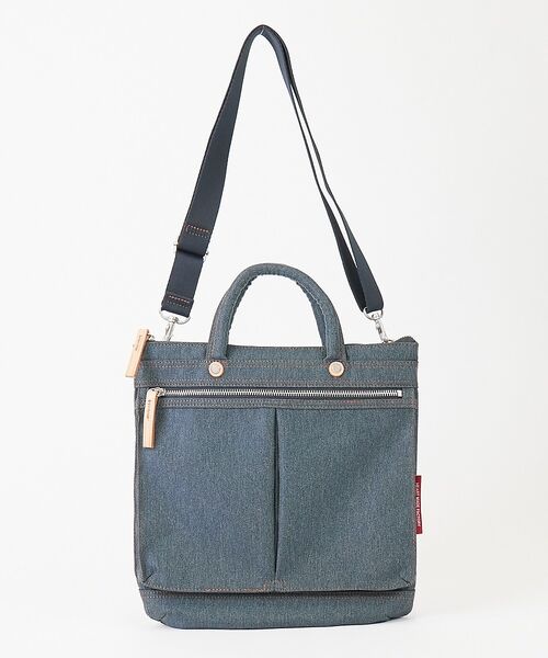 ABAHOUSE / アバハウス ショルダーバッグ | 【HandHARVEST】デニムバージョン ヘルメットBAG/ショルダーバッグF（ネイビー）
