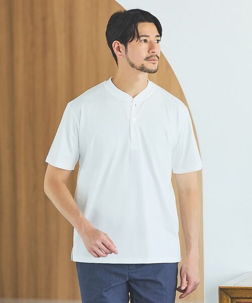 ABAHOUSE / アバハウス Tシャツ | 【SMART CLOSET】シルケット天竺 キーヘンリーネック Tシャツ / 接 | 詳細1