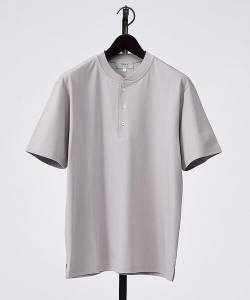 ABAHOUSE / アバハウス Tシャツ | 【SMART CLOSET】シルケット天竺 キーヘンリーネック Tシャツ / 接(グレージュ)