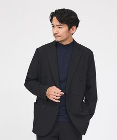 ABAHOUSE / アバハウス テーラードジャケット | 【接触冷感/セットアップ対応】ナイロンジャガード ストレッチ ダブルジャケット【