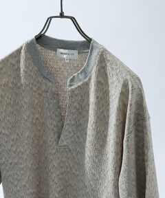 ABAHOUSE / アバハウス Tシャツ | CREPE JERSEY ヘンリーネック スキッパーTシャツ【予約】