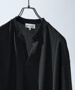 ABAHOUSE / アバハウス Tシャツ | CREPE JERSEY ヘンリーネック スキッパーTシャツ【予約】