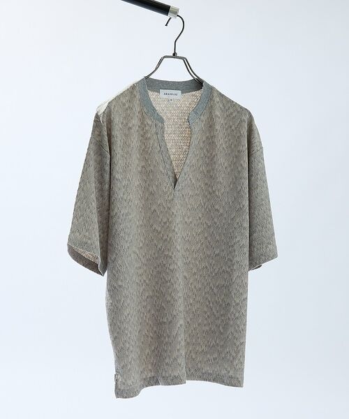 ABAHOUSE / アバハウス Tシャツ | CREPE JERSEY ヘンリーネック スキッパーTシャツ【予約】 | 詳細4