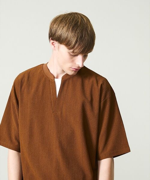 ABAHOUSE / アバハウス Tシャツ | CREPE JERSEY ヘンリーネック スキッパーTシャツ | 詳細24