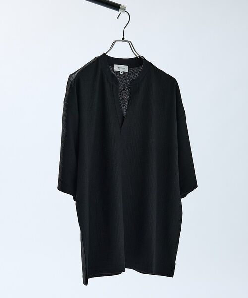 ABAHOUSE / アバハウス Tシャツ | CREPE JERSEY ヘンリーネック スキッパーTシャツ【予約】 | 詳細14