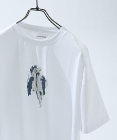 ABAHOUSE / アバハウス Tシャツ | アブストラクト グラフィック プリントTシャツ / オーバーサイズ【予約】
