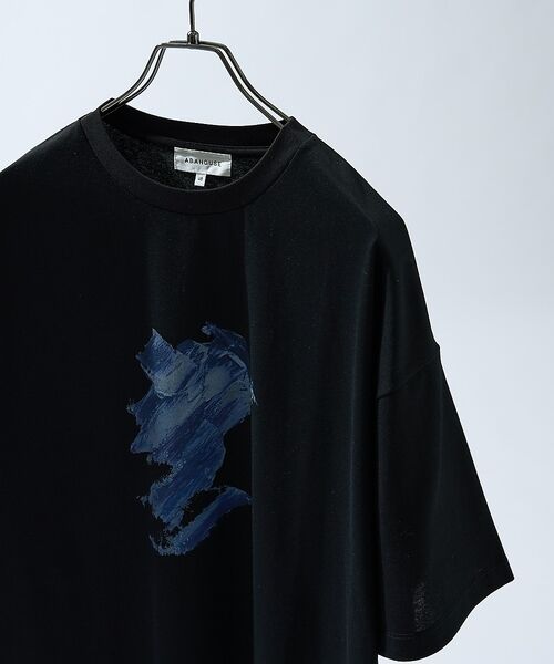 ABAHOUSE / アバハウス Tシャツ | アブストラクト グラフィック プリントTシャツ / オーバーサイズ【予約】(ブラック系その他1)
